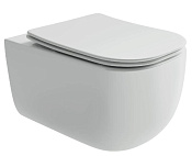 Ceramicanova Noel Унитаз подвесной 36х52,5 см, безободковый с крышкой, цвет: белый глянцевый CN3013