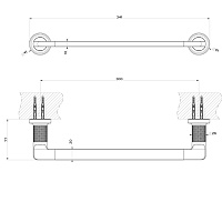 Gessi Inciso Полотенцедержатель 30 см, подвесной, цвет: aged bronze 58497#187