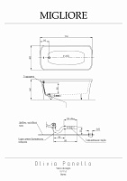 Migliore Olivia Panello Ванна 174x83х66h, цвет: белый/красный/бронза 24265