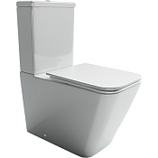 Ceramicanova Cubic Чаша для унитаза, безободковый с крышкой микролифт, цвет: белый глянцевый CN1803-B