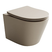 Ceramicanova Balearica Унитаз подвесной 36,5х49 см, безободковый с крышкой, цвет: капучино матовый CN6000MC