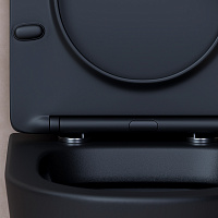 Ceramicanova Balearica Унитаз подвесной 36,5х49 см, безободковый с крышкой, цвет: черный матовый CN6000MB