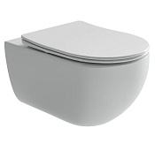 Ceramicanova Long Унитаз подвесной 36,5х55,5 см, безободковый с крышкой, цвет: белый глянцевый CN3015
