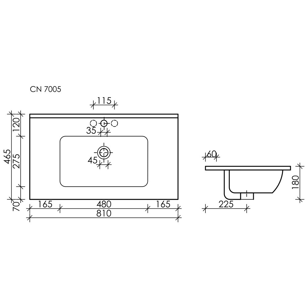 Ceramicanova Element Раковина накладная 81х46,5 см, с переливом, цвет: черный матовый CN7005MB