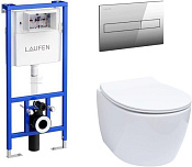 Allen Brau Fantasy Комплект: инсталляция, безободковый унитаз, кнопка смыва, цвет: хром 00316504