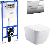 Allen Brau Infinity Комплект: инсталляция, безободковый унитаз, кнопка смыва, цвет: хром 00316505