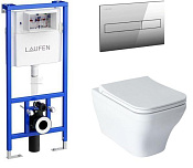 Allen Brau Infinity Комплект: инсталляция, безободковый унитаз, кнопка смыва, цвет: хром 00316506