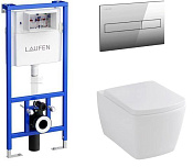 Allen Brau Liberty Комплект: инсталляция, безободковый унитаз, кнопка смыва, цвет: хром 00316507