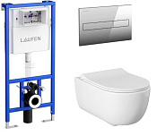 Allen Brau Priority Комплект: инсталляция, безободковый унитаз, кнопка смыва, цвет: хром 00316508