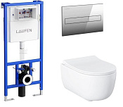 Allen Brau Priority Комплект: инсталляция, безободковый унитаз, кнопка смыва, цвет: хром 00316509