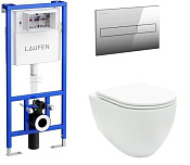 Allen Brau Reality Комплект: инсталляция, безободковый унитаз, кнопка смыва, цвет: хром 00316510