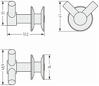 Сунержа Виктория Крючок двойной подвесной для полотенцесушителя, цвет: без покрытия 00-2010-0002