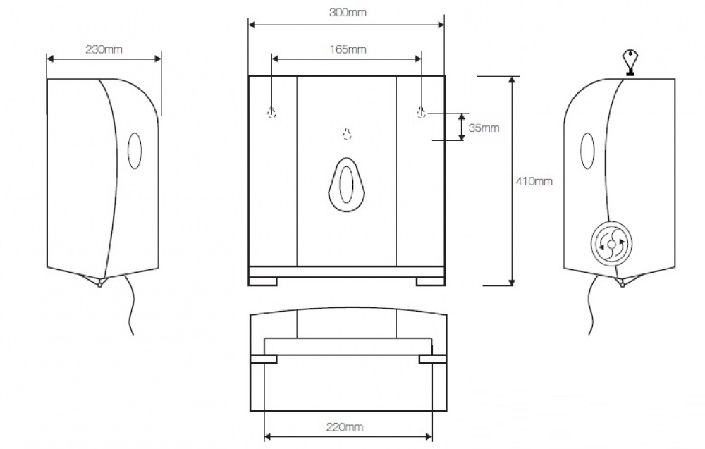 Bemeta Hotel Диспенсер для бумажных полотенец Autocut, пластиковый, цвет: белый 121103116