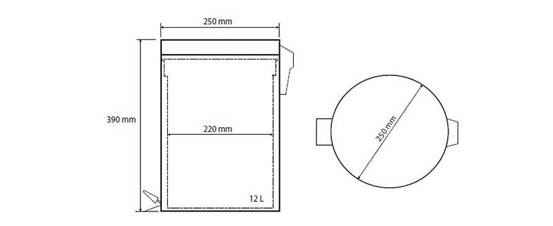 Bemeta Ведро для мусора на 12 л, цвет: хром 104315032