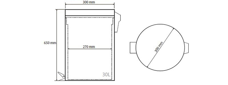 Bemeta Ведро для мусора на 30 л, цвет: хром 104315092
