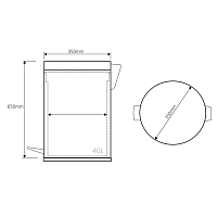 Bemeta Ведро для мусора на 40 л, цвет: хром 104315102
