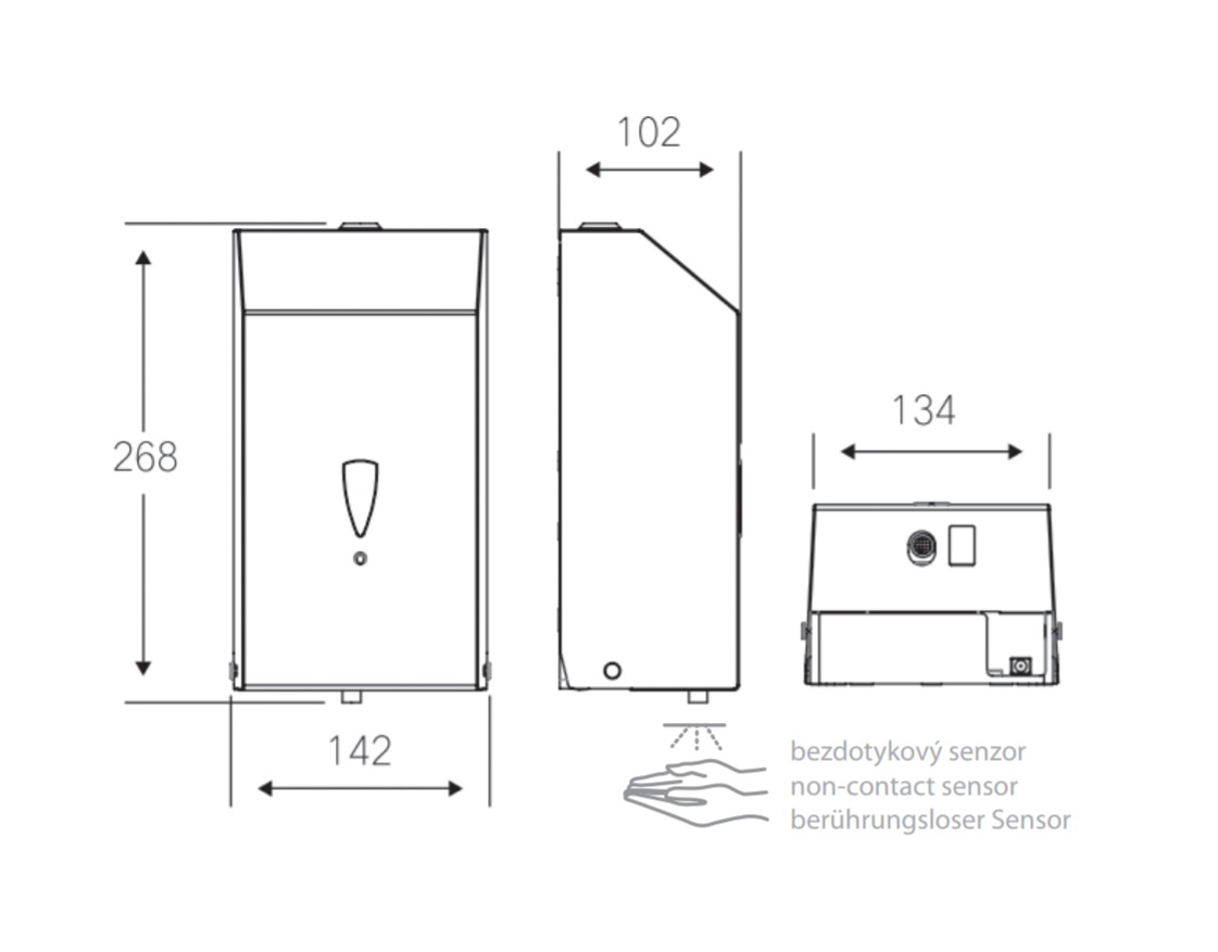 Bemeta Дозатор для жидкого мыла, автоматический, подвесной, цвет: хром 105109345