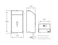 Bemeta Дозатор для жидкого мыла, автоматический, подвесной, цвет: хром 105109345
