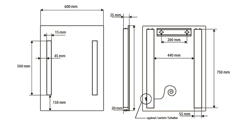 Bemeta Зеркало с подсветкой, подвесное 60x80h см, цвет: хром 127201659