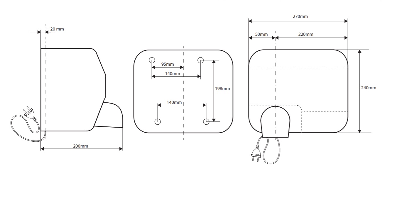 Bemeta Сушилка для рук, автоматическая, подвесная, 27x22x24h см, цвет: хром 945224061