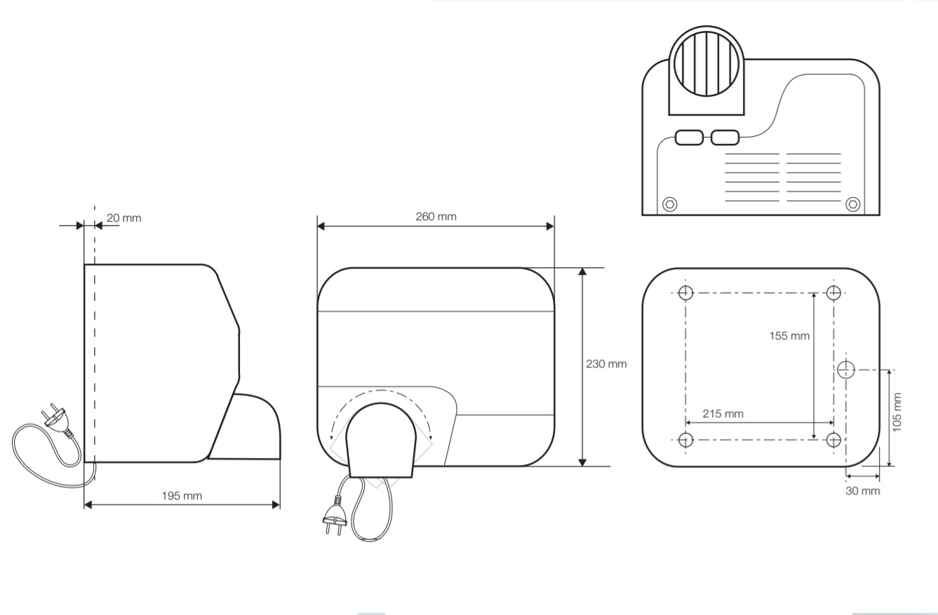 Bemeta Сушилка для рук, автоматическая, подвесная, 26x19,5x23h см, цвет: хром 924224141