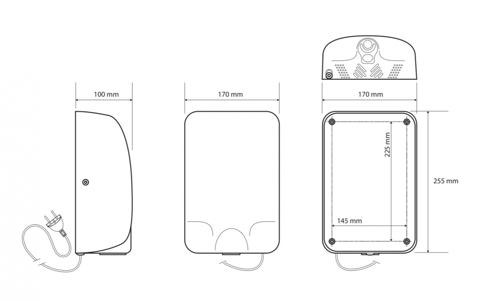 Bemeta Сушилка для рук, автоматическая, подвесная, 17x10x25,5h см, цвет: черный 924224150