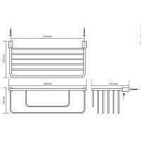 Bemeta Cytro Полочка решетка, прямоугольная, подвесная, 21x13,5x11h см, цвет: хром 146208152