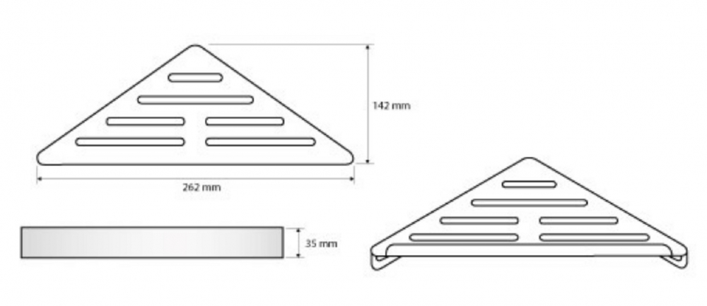 Bemeta Cytro Полочка угловая, подвесная, 26,2x14,2x3,5h см, цвет: хром 102308261