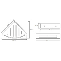 Bemeta Cytro Полочка угловая, подвесная, 30,5x22x5,5h см, цвет: хром 146208016