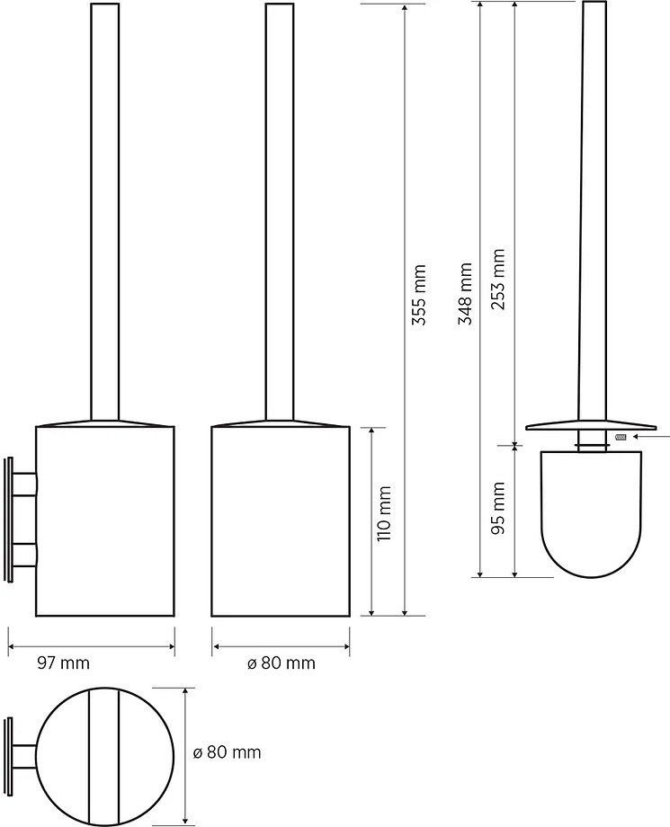 Bemeta Easy Ершик для унитаза подвесной, с колбой из нержавеющей стали, цвет: хром 163113061