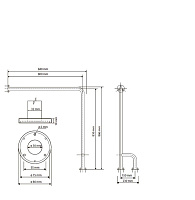 Bemeta Help Пopучeнь опорный, правый 23x84x89h см, цвет: хром 301122141