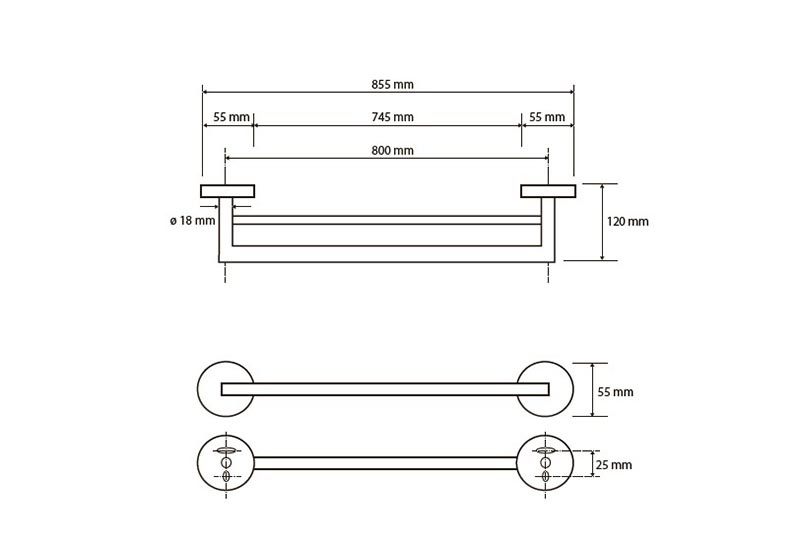 Bemeta Omega Полотенцедержатель подвесной двойной  85,5 см, цвет: хром 104204272