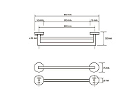 Bemeta Omega Полотенцедержатель подвесной двойной  85,5 см, цвет: хром 104204272