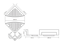 Bemeta Cytro Полочка угловая, подвесная, 28x16x7,5h см, цвет: хром 102208282