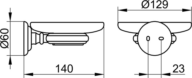 Keuco Astor Мыльница со стеклянной чашей, подвесная, цвет: хром 21550 09000