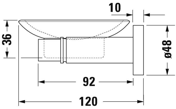 Duravit D-Code Мыльница со стеклянной чашей, подвесная, цвет: хром 99181000