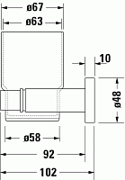 Duravit D-Code Держатель стакана подвесной, цвет: хром 0099201000