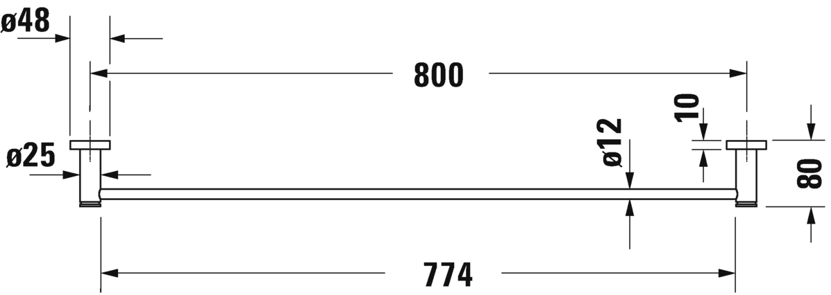 Duravit D-Code Полотенцедержатель подвесной 84,5 см, цвет: хром 0099231000