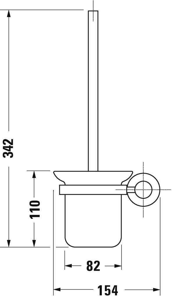 Duravit D-Code Ершик для туалета подвесной, цвет: хром 0099271000