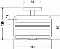 Duravit Karree Мыльница-решетка, подвесная, цвет: хром 99531000