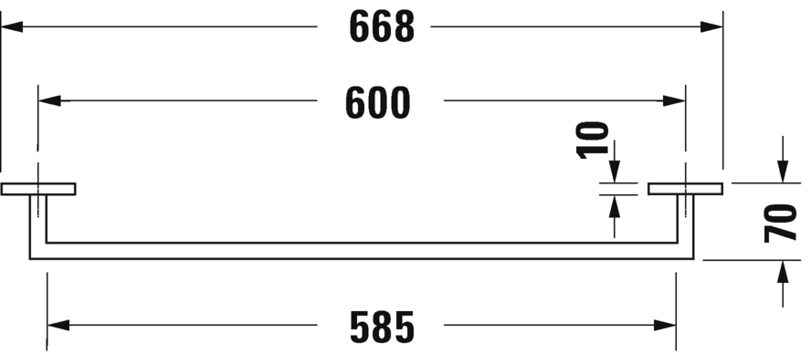 Duravit Karree Полотенцедержатель подвесной 66,8 см, цвет: хром 0099591000