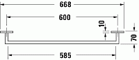Duravit Karree Полотенцедержатель подвесной 66,8 см, цвет: хром 0099591000