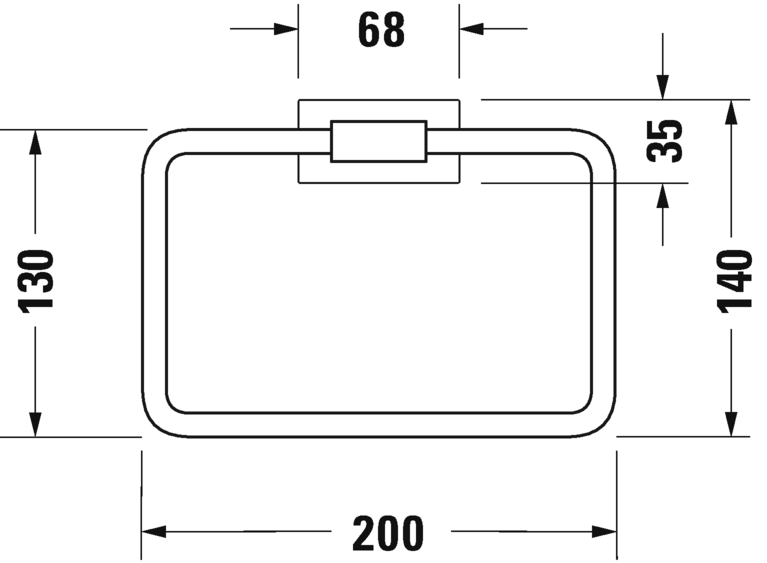 Duravit Karree Кольцо для полотенца подвесное, цвет: хром 0099611000