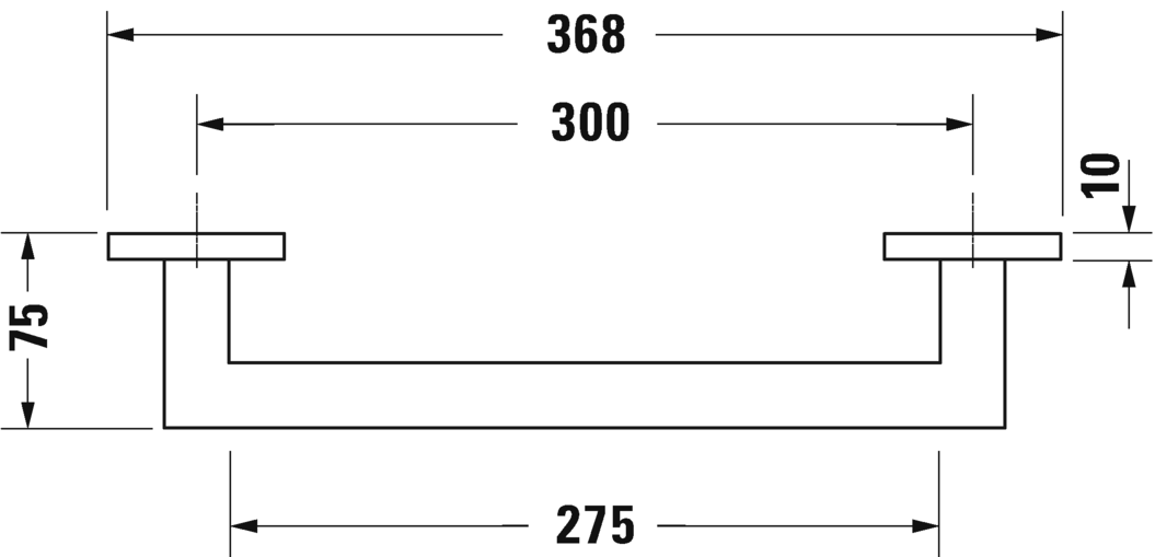 Duravit Karree Поручень для ванной подвесной, цвет: хром 0099631000