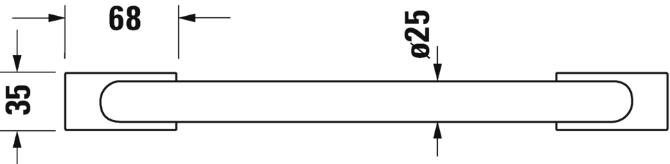 Duravit Karree Поручень для ванной подвесной, цвет: хром 0099631000