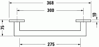 Duravit Karree Поручень для ванной подвесной, цвет: хром 0099631000