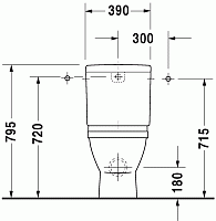 Duravit Starck 3 Унитаз комбинированный напольный 37x66x43h см, цвет: белый 01280900001