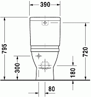 Duravit Starck 3 Унитаз комбинированный напольный 37x66x43h см, цвет: белый 01280900001