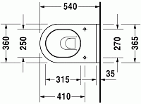 Duravit Starck 3 Унитаз подвесной 36,5x54x34h см, цвет: белый 2225092000