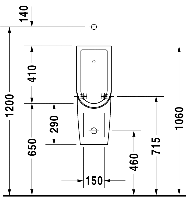 Duravit Starck 3 Писсуар подвесной 24,5х30x70h см, цвет: белый 08262500001